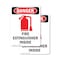 Signmission Fire Extinguisher Inside Danger Sign, Vinyl Decal, 3.5in W x 5in L, 2PK OS-2PACK-DS-D-35-V-2381 - alternate 1